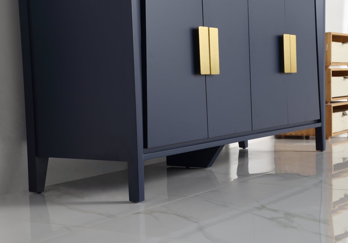 60" Larvotto Navy Blue Contemporary Double Sink Bathroom Vanity - CL-22NB60-QT - Bentoncollections