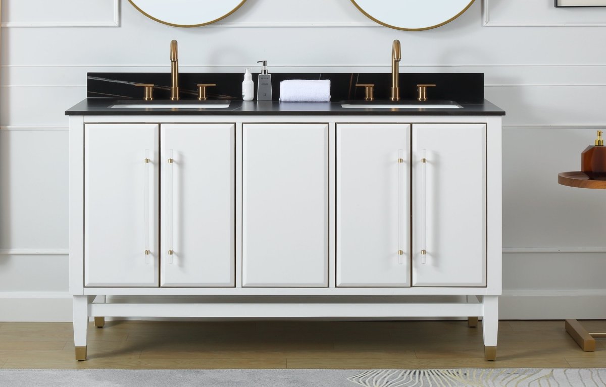 60" Tennant Brand Bertone Double Sink Bathroom Vanity - Model # Q164WT-D60GT - Bentoncollections