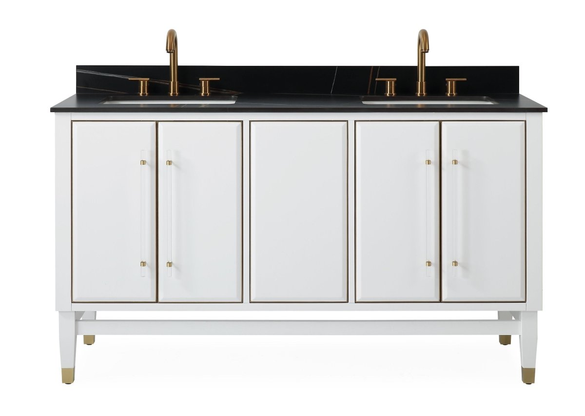 60" Tennant Brand Bertone Double Sink Bathroom Vanity - Model # Q164WT-D60GT - Bentoncollections