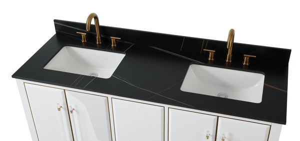 60" Tennant Brand Bertone Double Sink Bathroom Vanity - Model # Q164WT-D60GT - Bentoncollections
