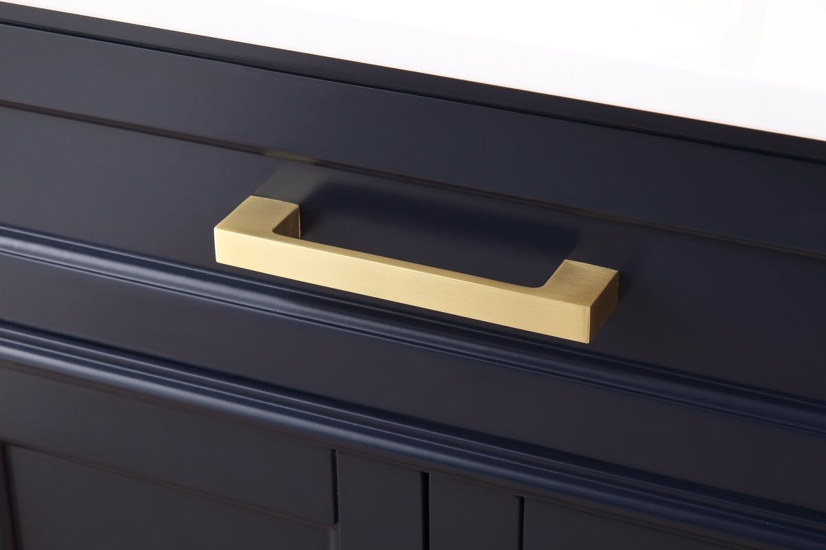 60" Tennant Brand Durand Modern Navy Blue Double Sink Bathroom Vanity 1808-D60NB-QT - Bentoncollections