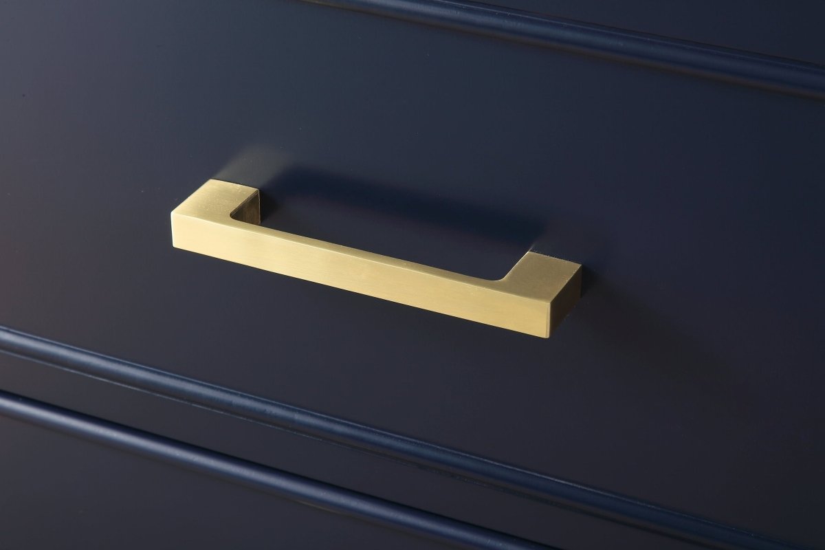 60" Tennant Brand Italian Carrara Navy Blue Color Finish Single Sink Vanity - Aruzza # 2822-S60NB - Bentoncollections