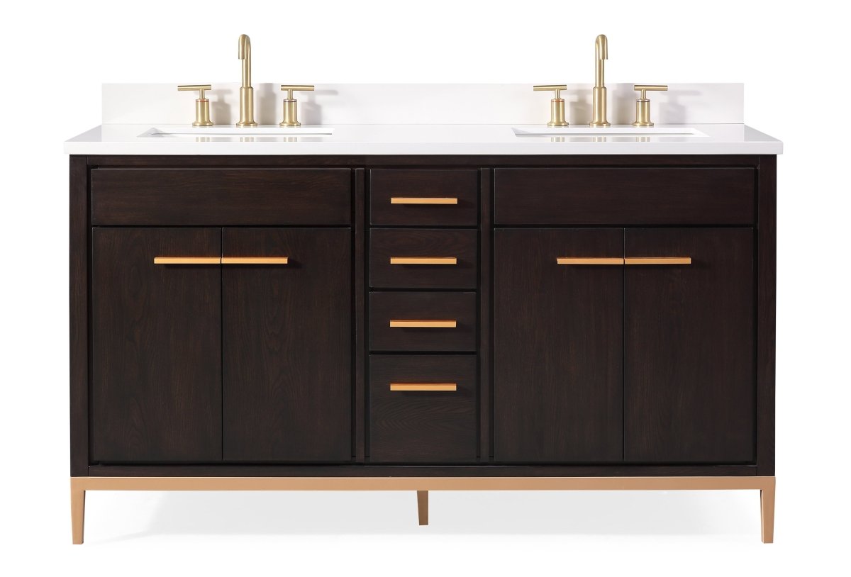 60" Tennant Brand Modern Style Beatrice Double Sink Bathroom Vanity - TB-9838-D60DK - Bentoncollections