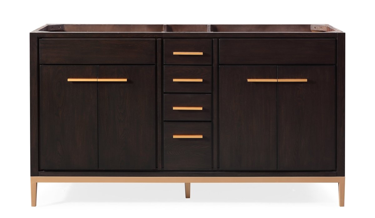 60" Tennant Brand Modern Style Beatrice Double Sink Bathroom Vanity - TB-9838-D60DK - Bentoncollections