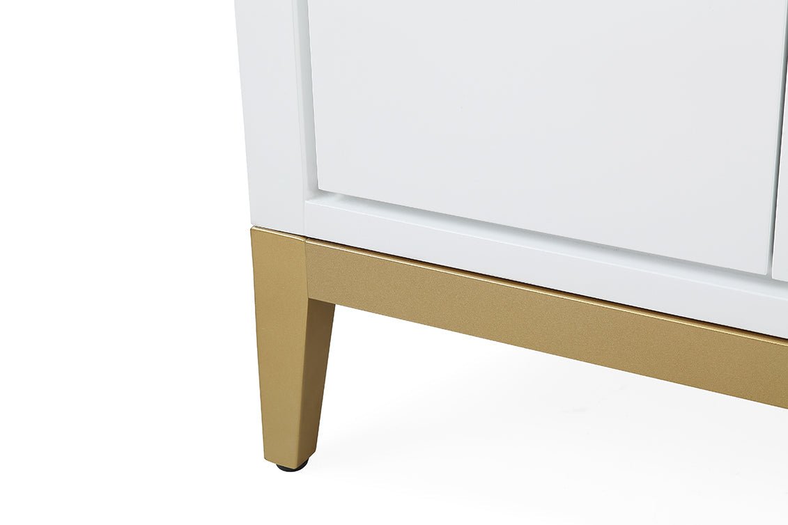 60" Tennant Brand Modern Style White Beatrice Double Sink Bathroom Vanity - TB-9777-W60GT - Bentoncollections