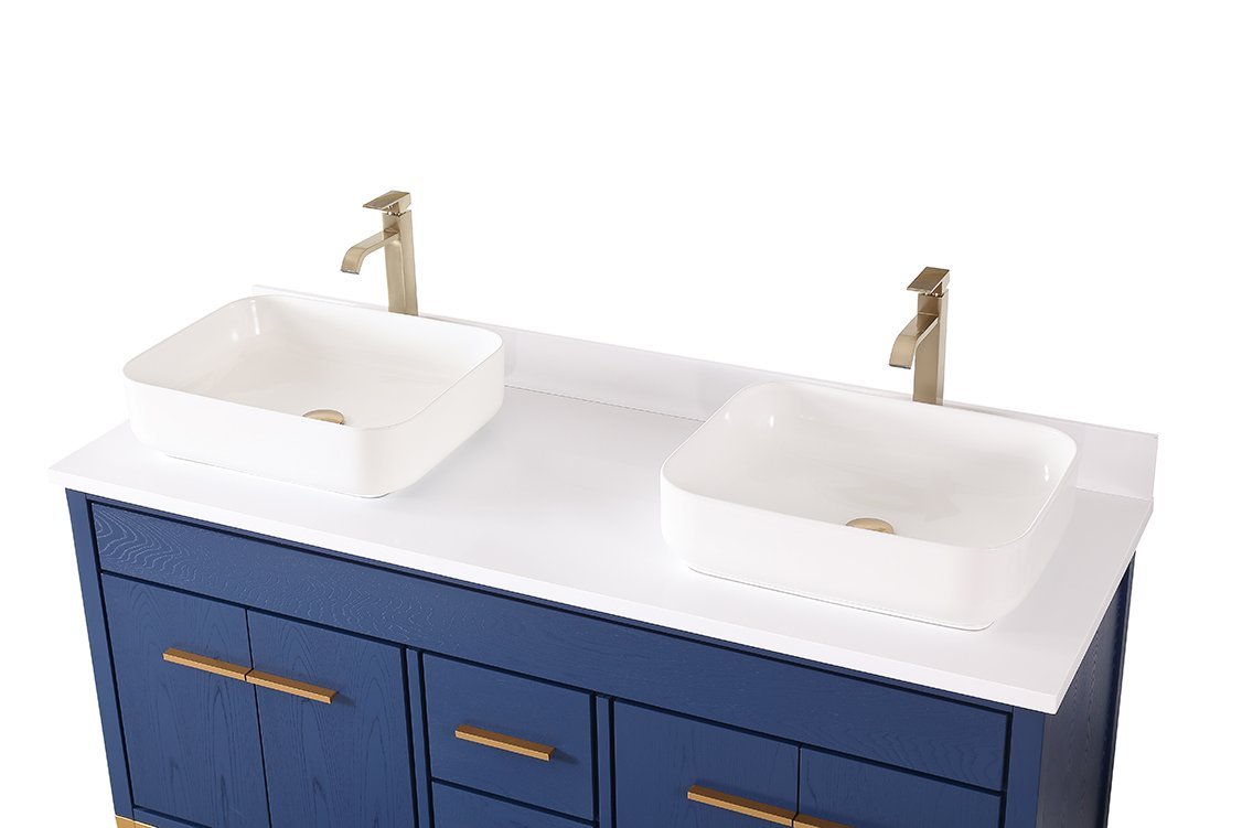 60" Tennant Brand Vessel sink Beatrice Double Sink Bathroom Vanity - TB-9960-VB60QT - Bentoncollections