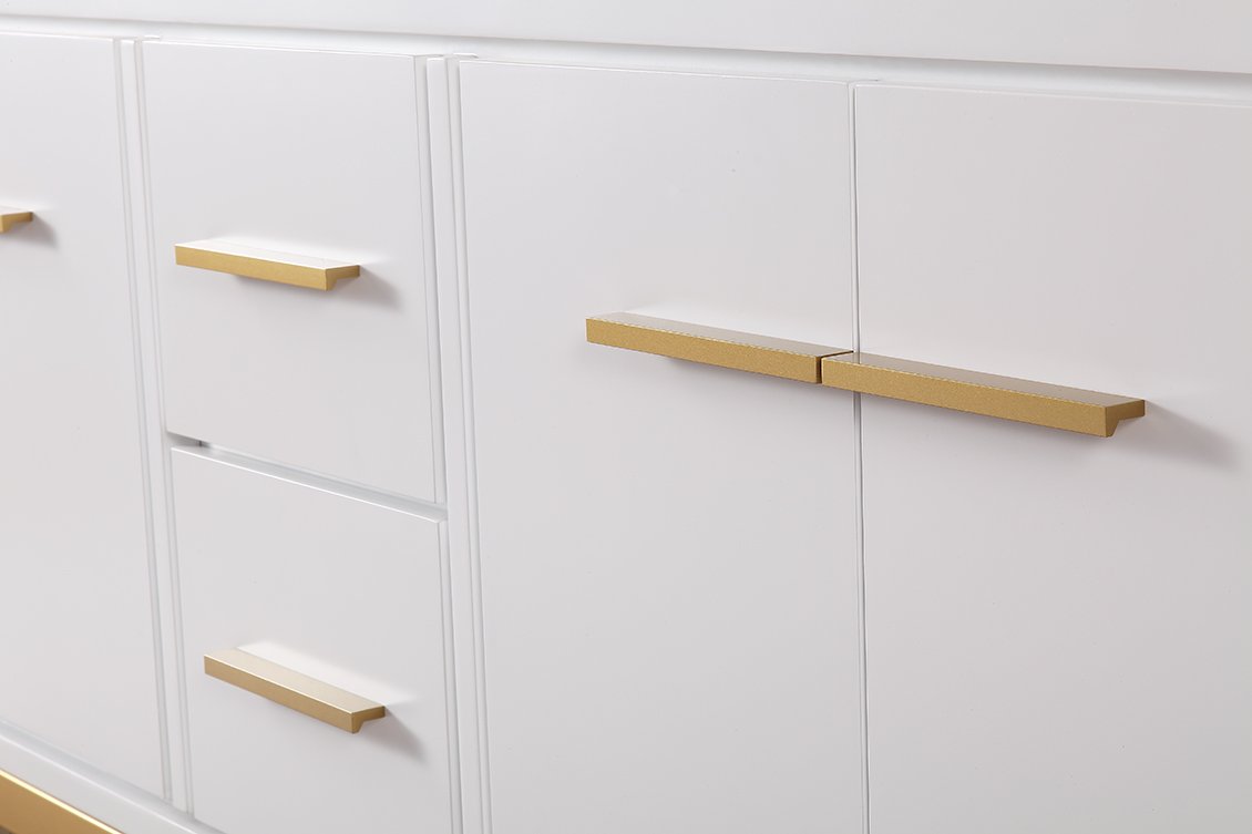 60" Tennant Brand Vessel sink White Beatrice Double Sink Vanity - TB-9960WT-60BK - Bentoncollections