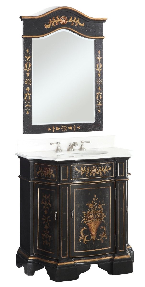 Crossfield 29-inch Wall Mirror MR090BM - Bentoncollections