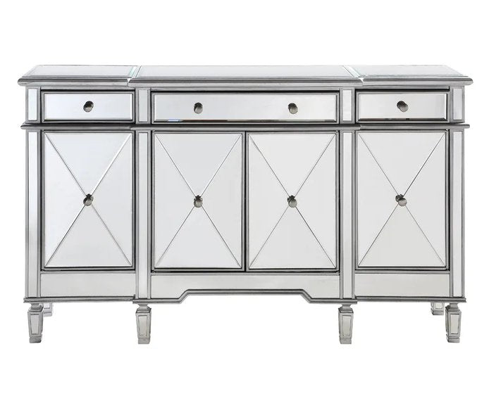 Mirrored Relection Andrea Hall Console DH-695 (Silver) - Bentoncollections