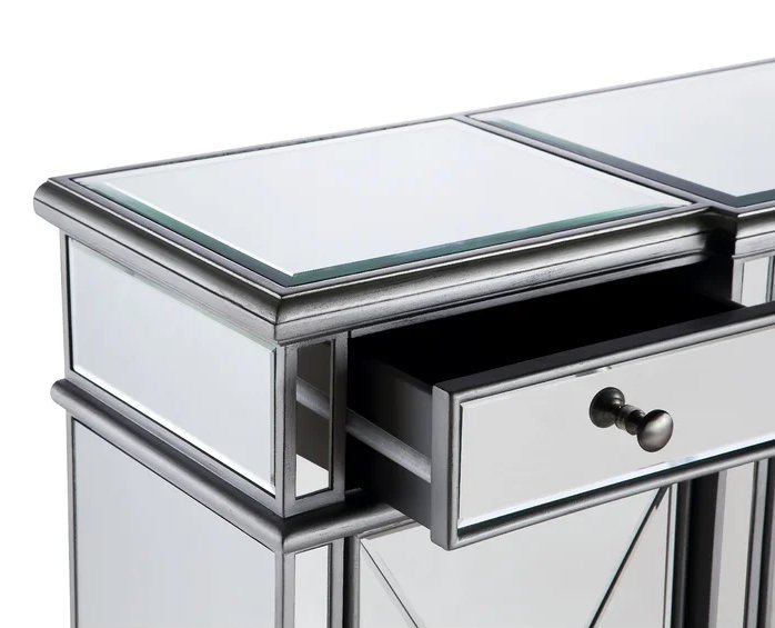 Mirrored Relection Andrea Hall Console DH-695 (Silver) - Bentoncollections