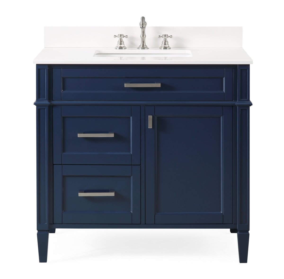 Tennant Brand Durand Modern Navy Blue Bathroom Sink Vanity QT-1808-V36NB - Bentoncollections