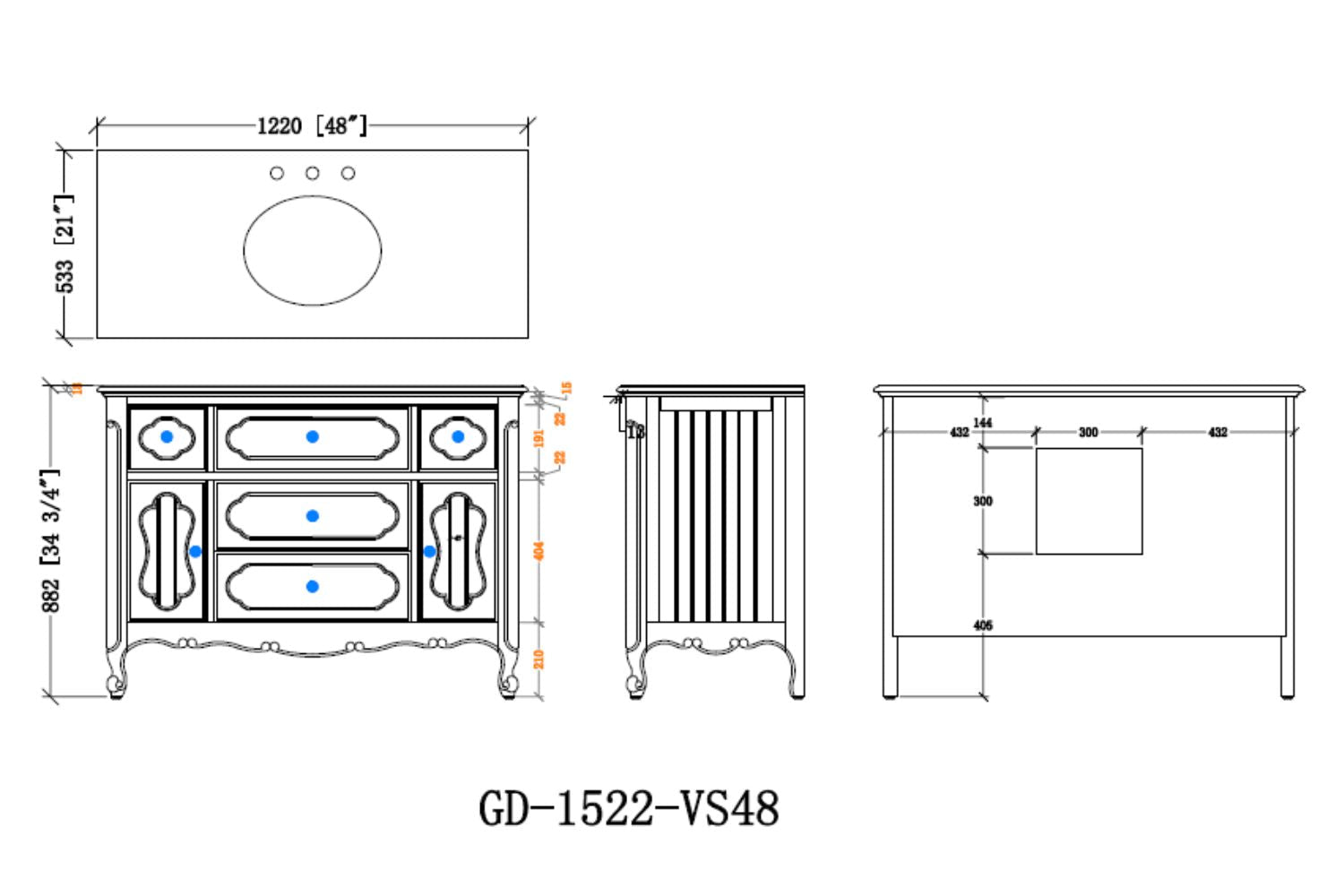 24 Inch Brown Classic Style Powder Room Debellis Small Bathroom Vanity