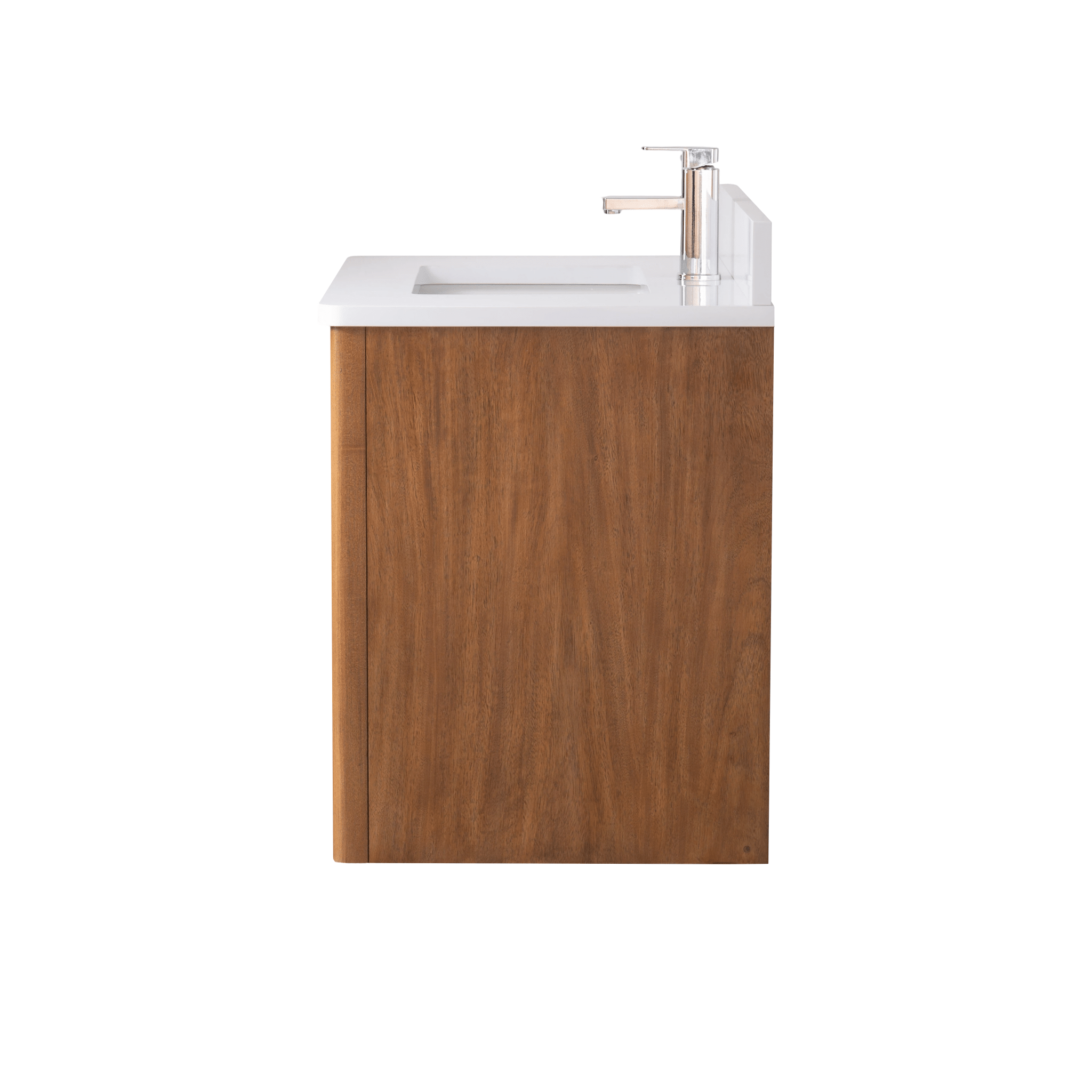 30 Inch Fume Single Sink Mango Warm Oak Brown Finish Wall Mount Floating Style Bathroom Vanity