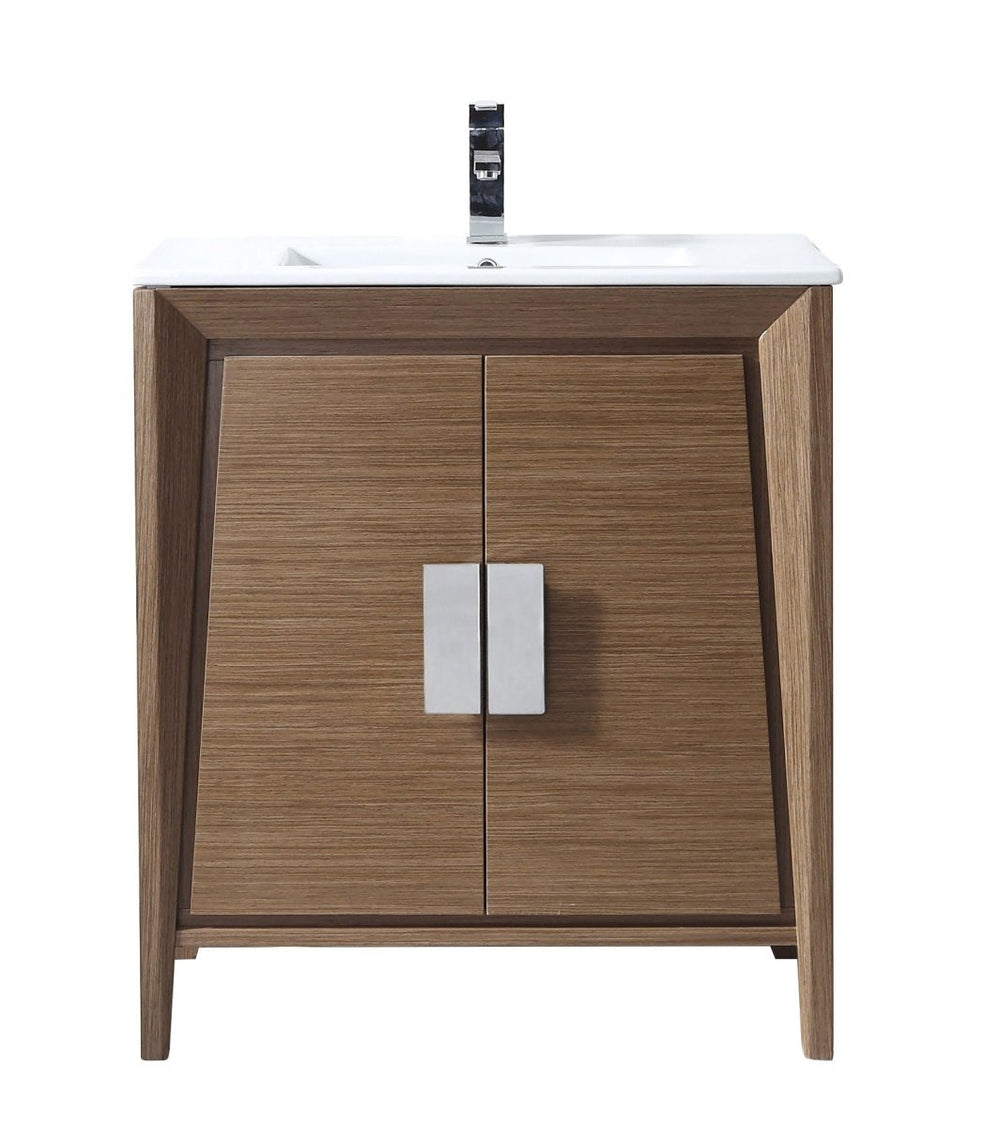 30" Larvotto Light Wheat Contemporary Bathroom Vanity