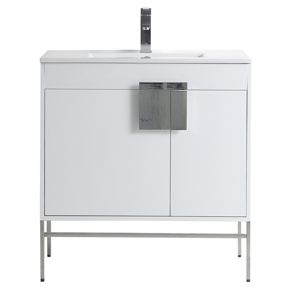 32" Tennant Brand Kuro Minimalistic White Bathroom Vanity - CL - 101WH - 32ZI - Bentoncollections