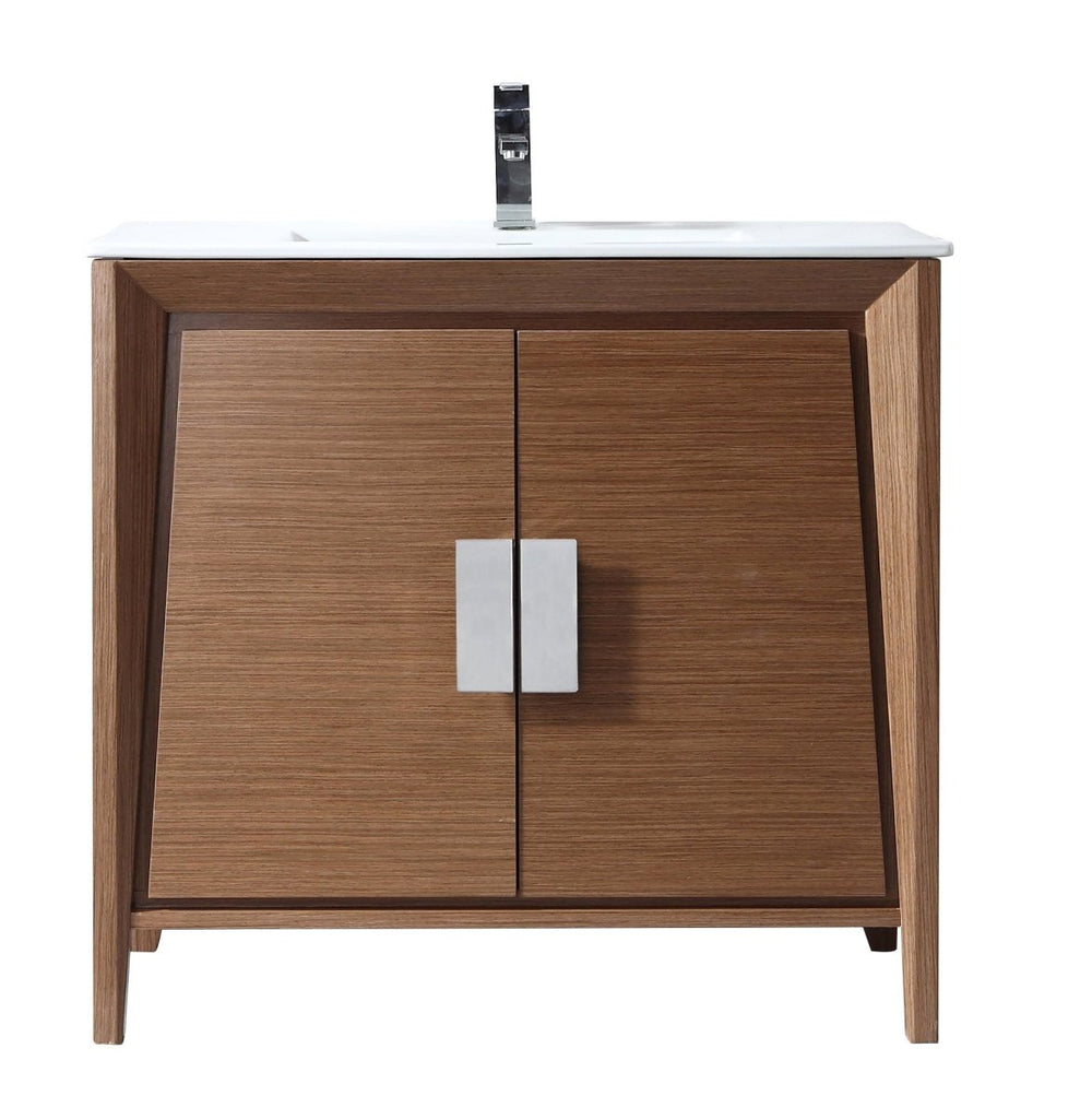 36 Inch Contemporary Light Wheat Larvotto Bathroom Vanity