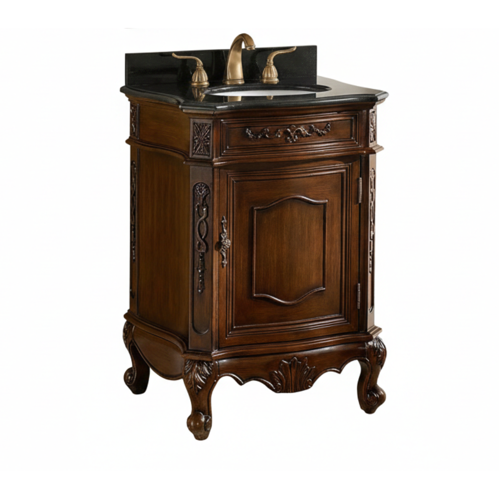 24 Inch Brown Classic Style Powder Room Debellis Small Bathroom Vanity