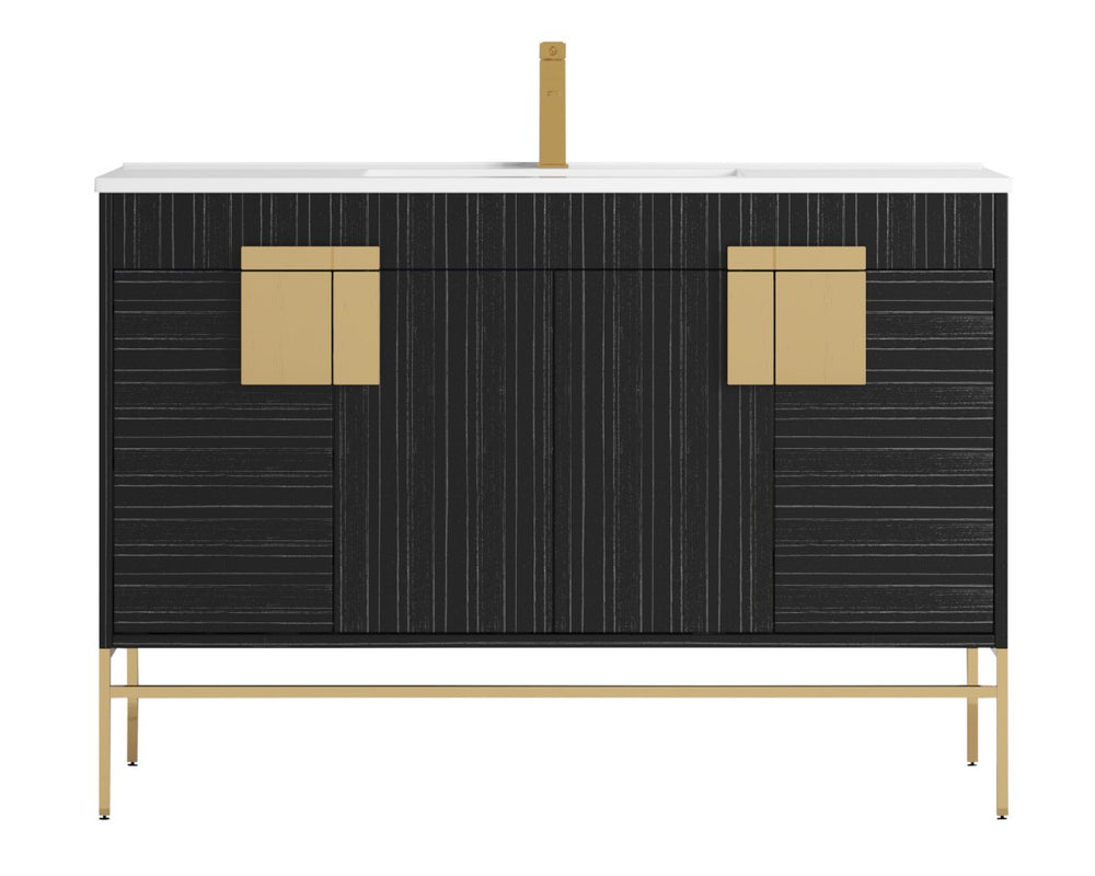 47" Kuro Minimalistic Dawn Gray Single Sink Bathroom Vanity