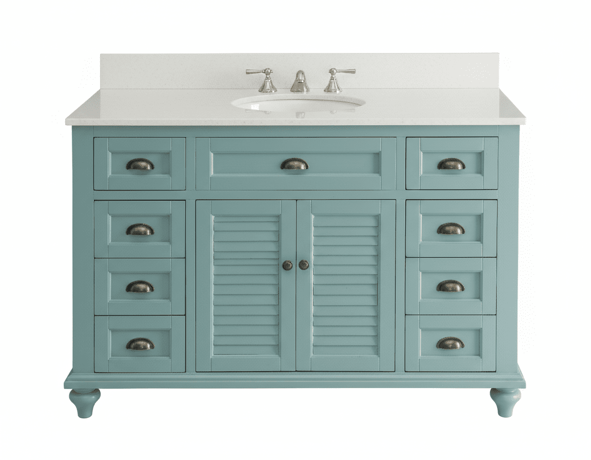 49" Benton collection Vintage Blue Cottage Glennville Bathroom Sink Vanity