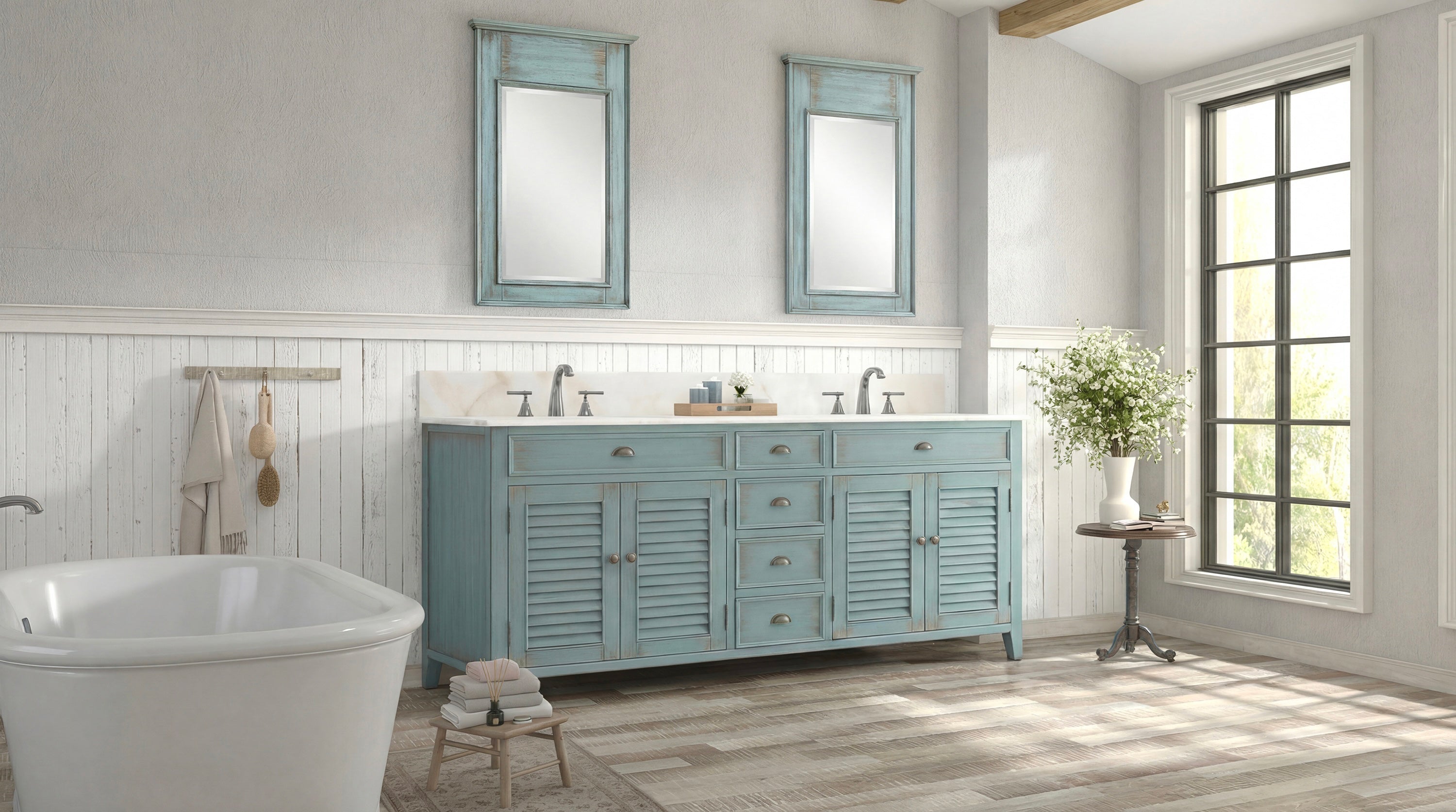 60" inch Benton Collection Abbeville Double Sink Vanity Model