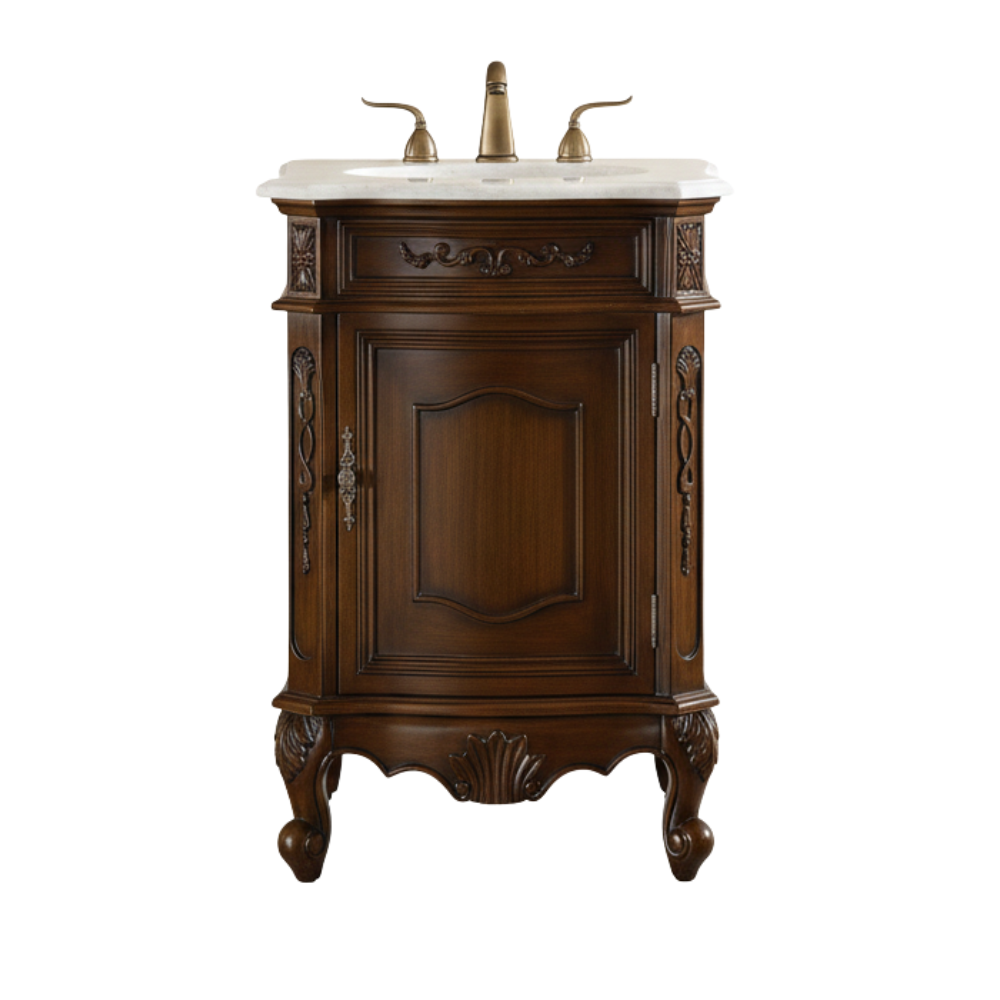 24 Inch Brown Classic Style Powder Room Debellis Small Bathroom Vanity
