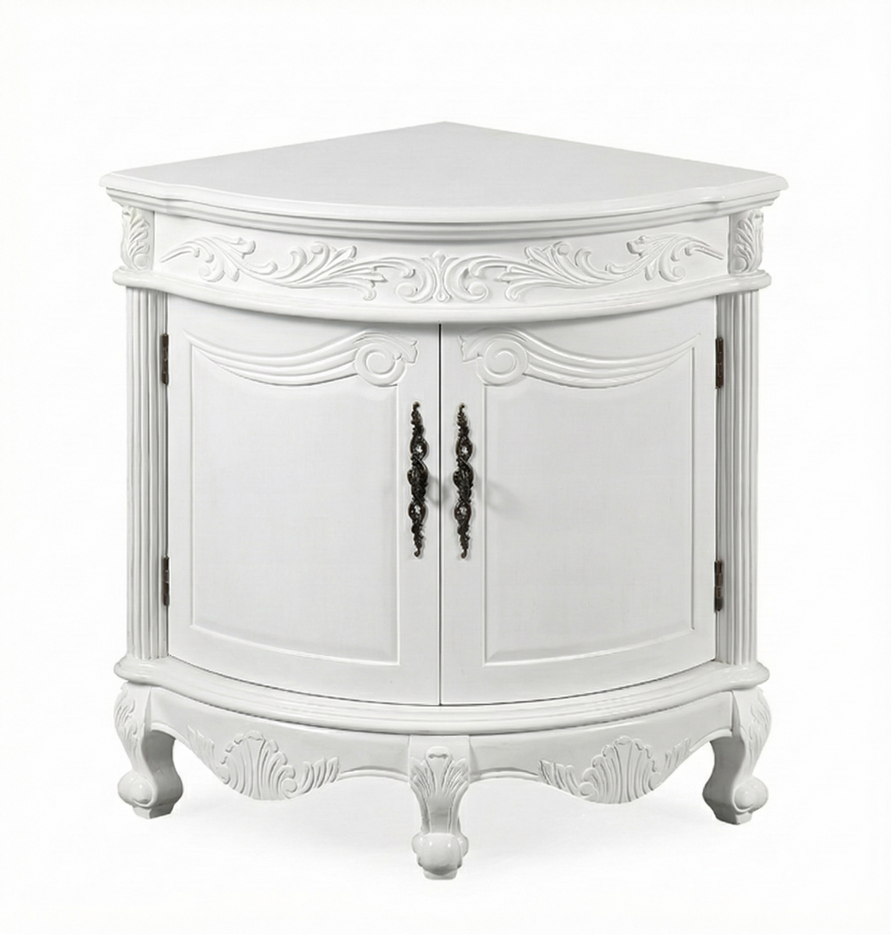 Bayview Collection 24 in Corner Cabinet Base - Antique White