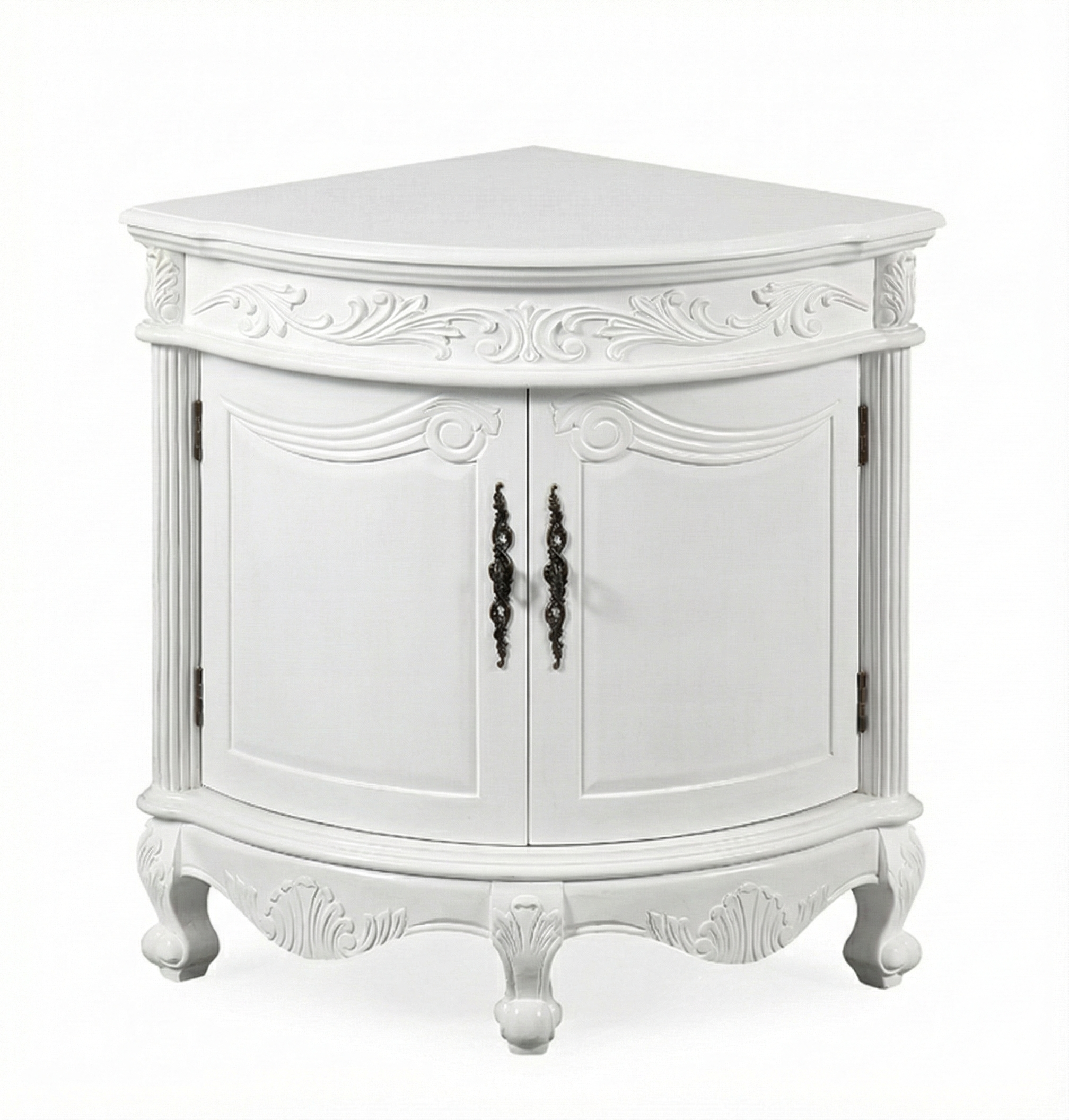 Bayview Collection 24 in Corner Cabinet Base - Antique White