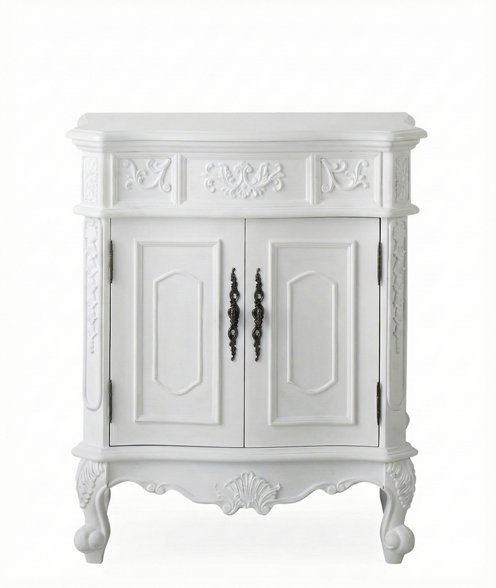 30 Inch Antique White Traditional Style Cabinet Cabinet Base