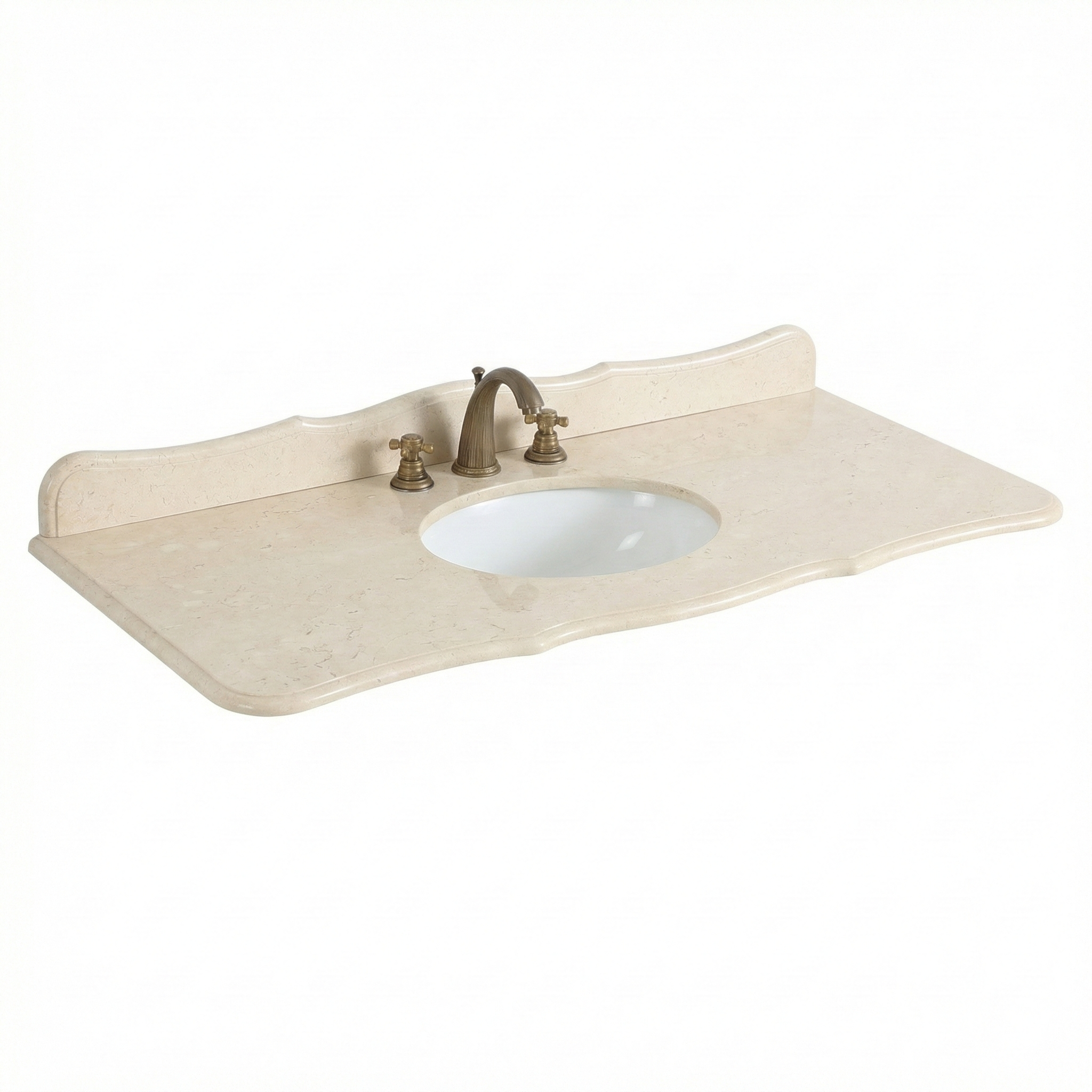 48 inch Cream Marble Stone Top With Sink | 48 x 22'' D