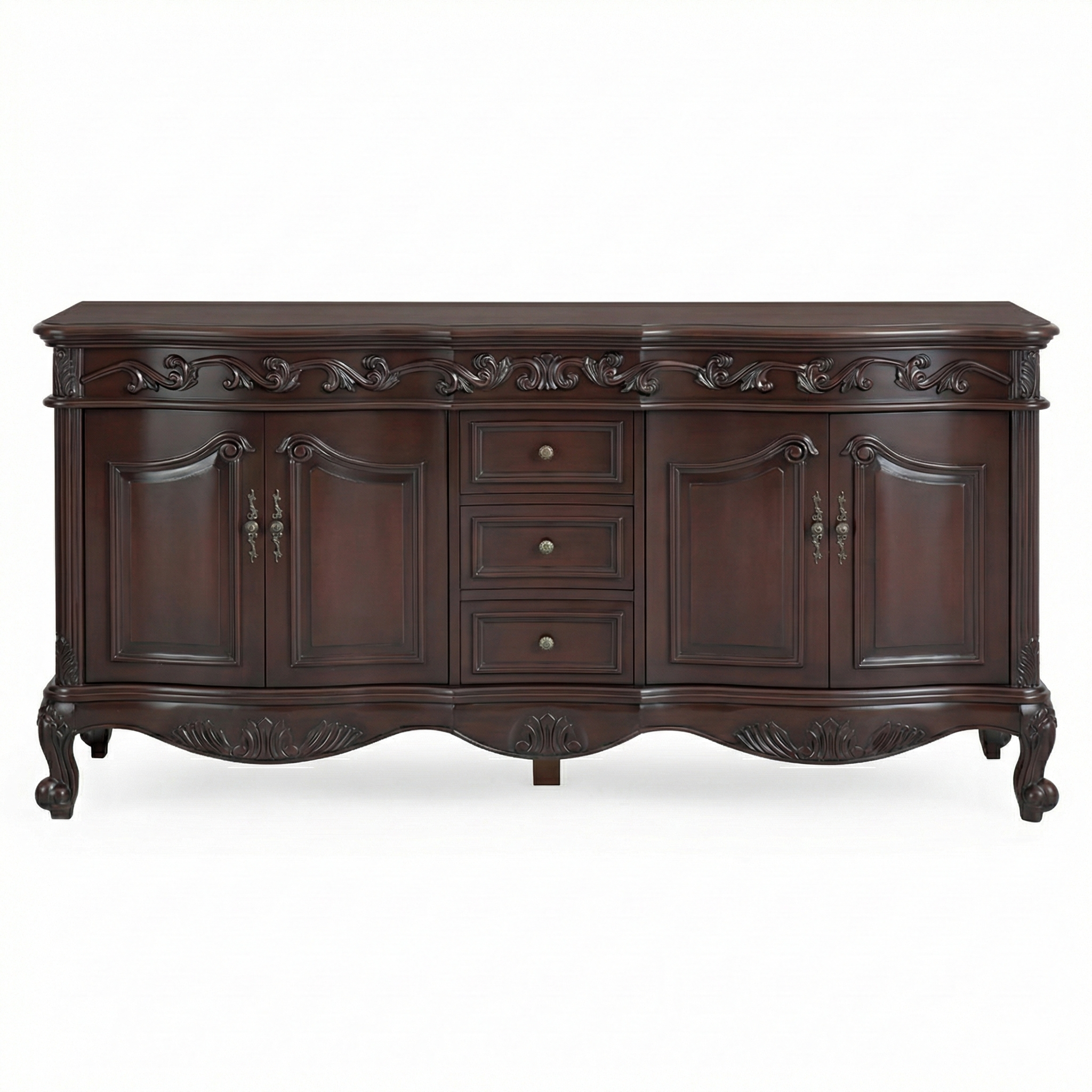 72 inc Beckham Collection Double Cabinet Base - Cherry Brown