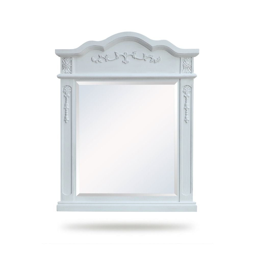 Wall Hanging Traditional Styel Antique White Mirror 24x32"H