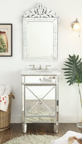 24” Benton Collection Mirror Reflection Asger Bathroom Sink Vanity - Model 5026SL - Bentoncollections