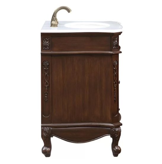 24" Classic Petite Powder Room Debellis Single Sink Bathroom Sink Vanity BWV-047W - Bentoncollections