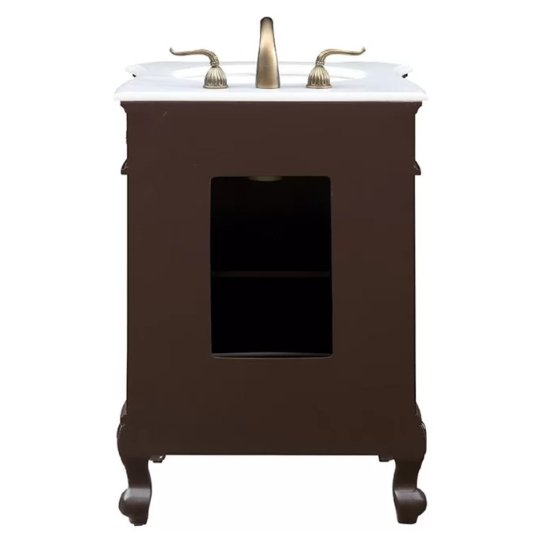 24" Classic Petite Powder Room Debellis Single Sink Bathroom Sink Vanity BWV-047W - Bentoncollections