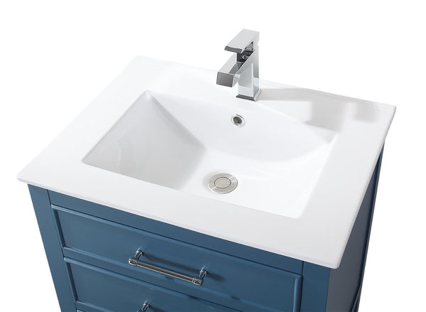 24" Tennant Brand Aruzza Small Slim Narrow Teal Blue Bathroom Vanity 2822-V24TB - Bentoncollections