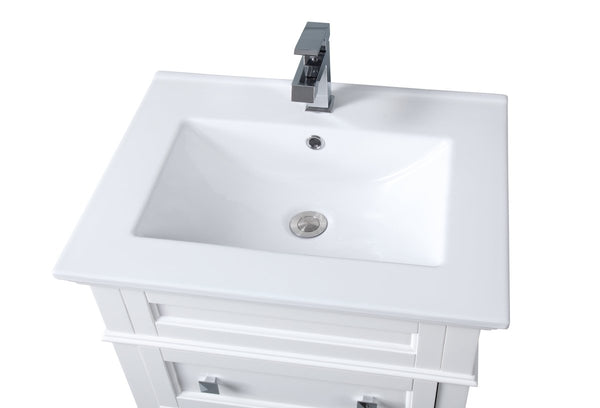 24" Tennant Brand Felix Modern White Sink Bathroom Vanity - ZK-1810-Z24AW - Bentoncollections