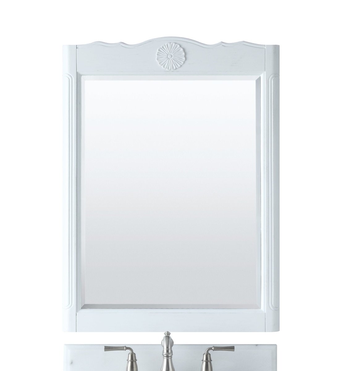 26" Benton Collection Daleville Antique White Bathroom Sink Vanity 838AW - Bentoncollections