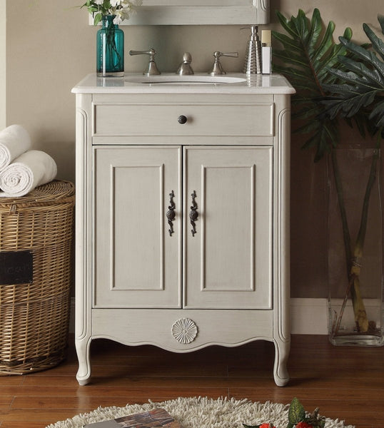 26" Daleville Distressed Gray Cottage style Bathroom Sink Vanity - 838CK - Bentoncollections