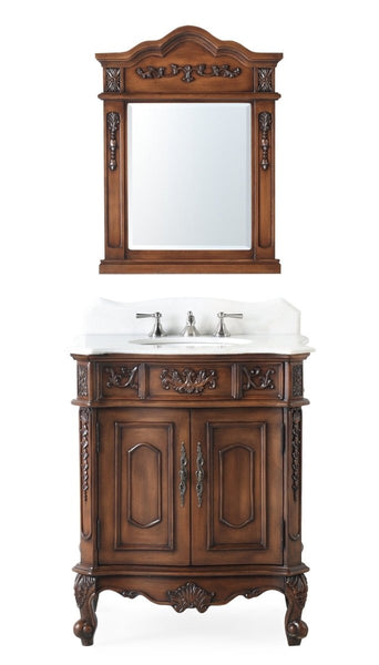 30" Benton Collection Old Timer Classic Brown Ellenton Bathroom Sink Vanity - ZK-080W-TK - Bentoncollections