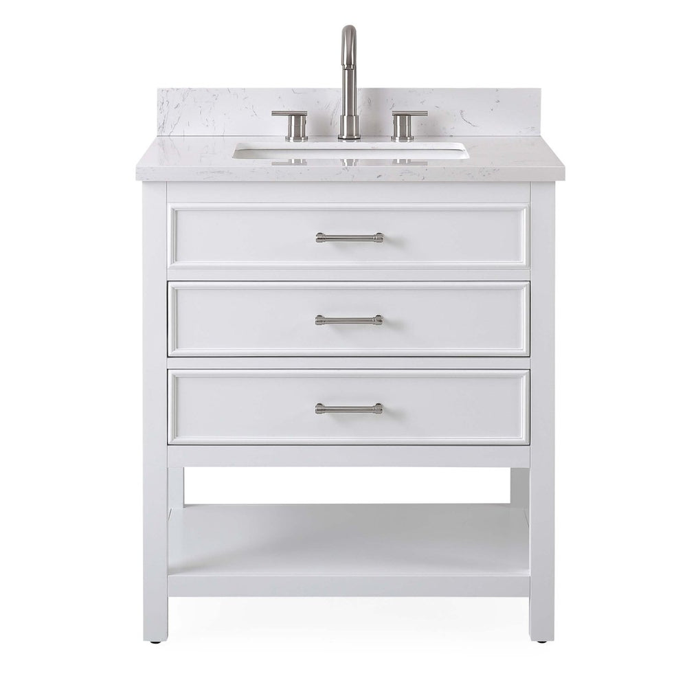30" Felton White Modern Single Sink Bathroom Vanity 7206-W30