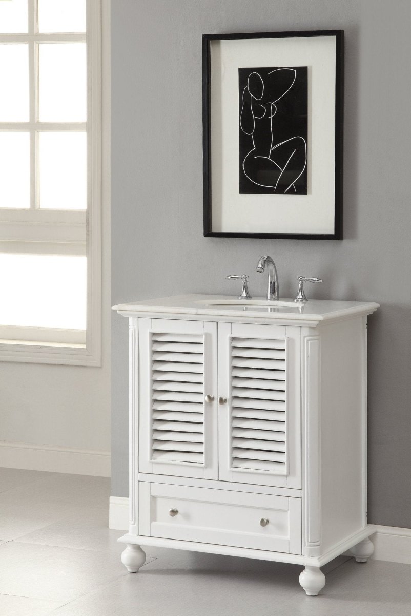 30" Keysville Bathroom Sink Vanity - Benton Collection Model GD-1087W - Bentoncollections