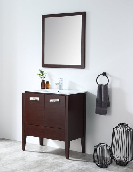 30" Tennant Brand Adagio Wenge Finish Bathroom Sink Vanity - CL-409WE30-ZI - Bentoncollections