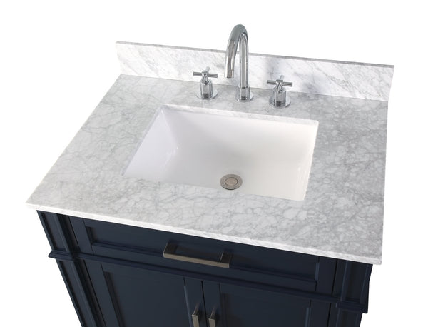 30" Tennant Brand Durand Navy Blue Bathroom Sink Vanity ZK-1808-V30NB - Bentoncollections