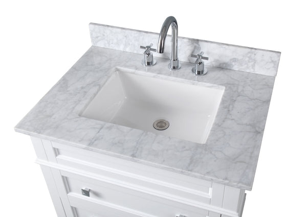 30" Tennant Brand Felix Modern Style White Bathroom Vanity ZK-1810-V30W - Bentoncollections