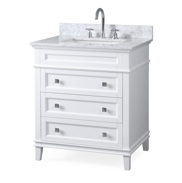 30" Tennant Brand Felix Modern Style White Bathroom Vanity ZK-1810-V30W - Bentoncollections