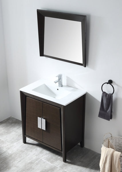 30" Tennant Brand Larvotto Ebony Contemporary Bathroom Vanity CL-22EB30-ZI - Bentoncollections