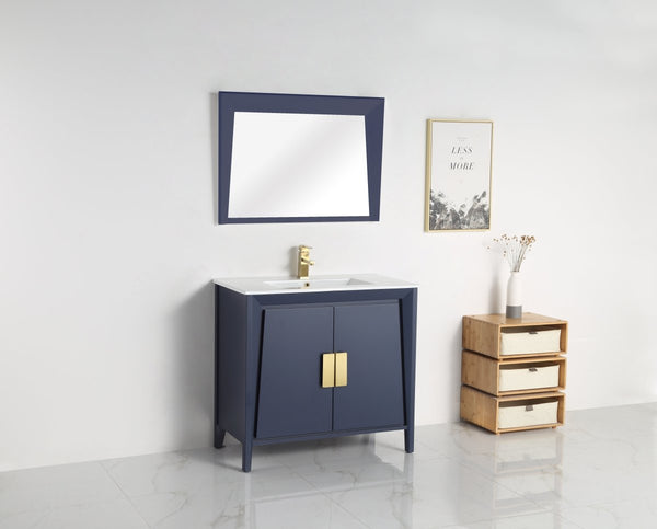 30" Tennant Brand Larvotto Navy Blue Contemporary Bathroom Vanity - CL-22NB30-ZI - Bentoncollections