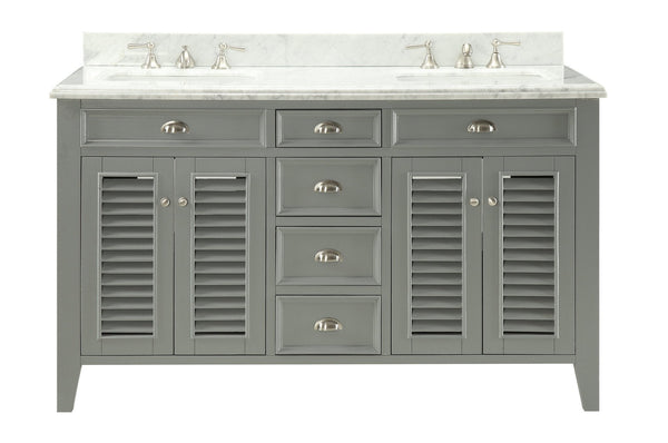 60" Kalani Double Sink Bathroom Vanity - Benton Collection Model 3028-CK60D