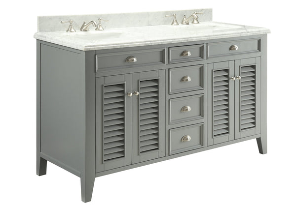 60" Kalani Double Sink Bathroom Vanity - Benton Collection Model 3028-CK60D