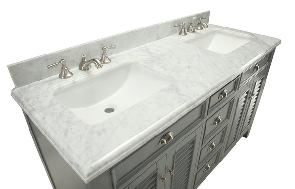60" Kalani Double Sink Bathroom Vanity - Benton Collection Model 3028-CK60D